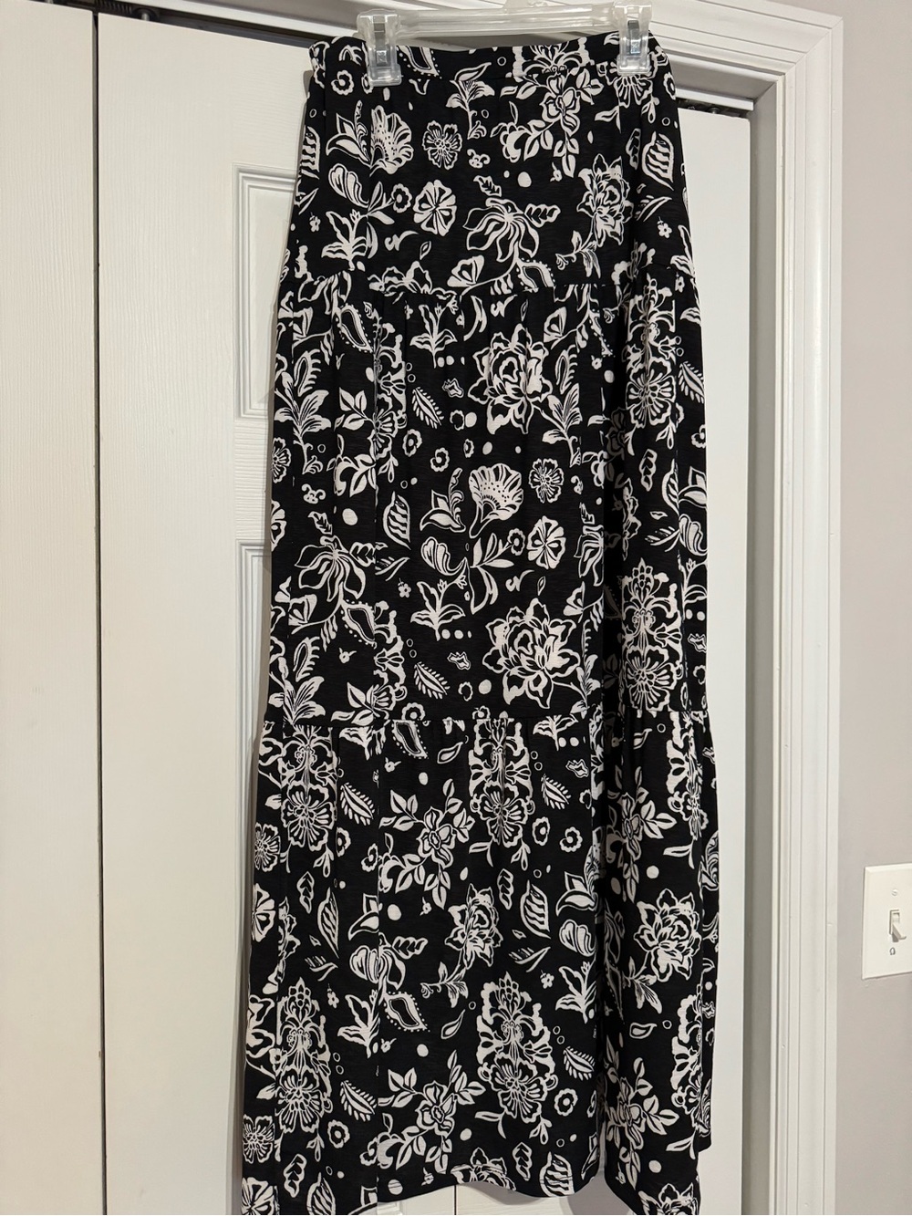 Cato Black and White Floral Maxi Skirt